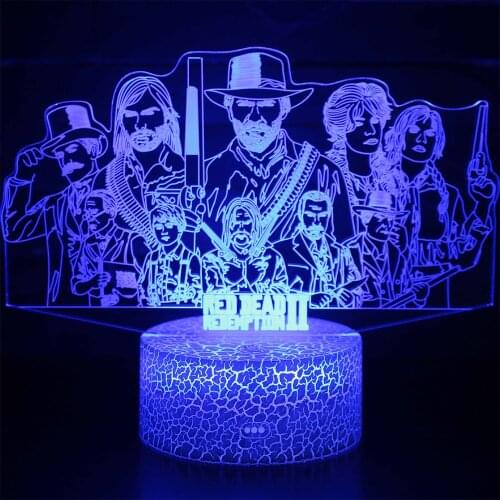 Abstract Artist Graphics Cartoon Atmosphere Lamp For Wild Escort Series 3D Night Light LED Remote Control Colorful Touch LED98
