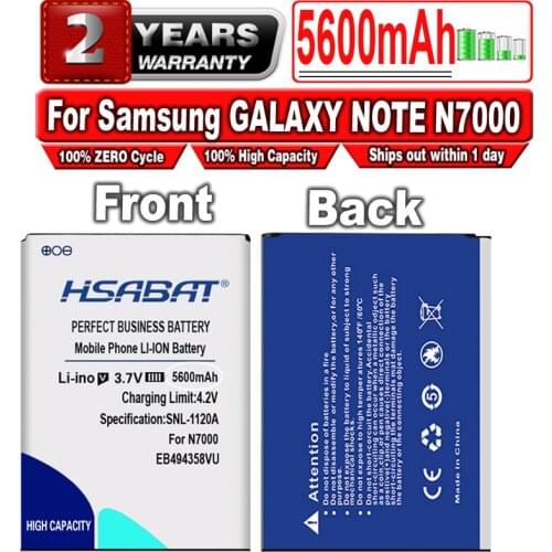 HSABAT EB615268VU 5300mAh Battery for Samsung GALAXY NOTE N7000 Battery I9220 I9228 I889 i717 Batteries