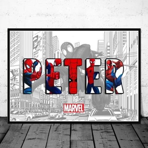5D DIY Diamond Painting Personalised Marvel Superhero Spider Man NAME Word Art MARVEL Character Poster Wall Art Home Decor