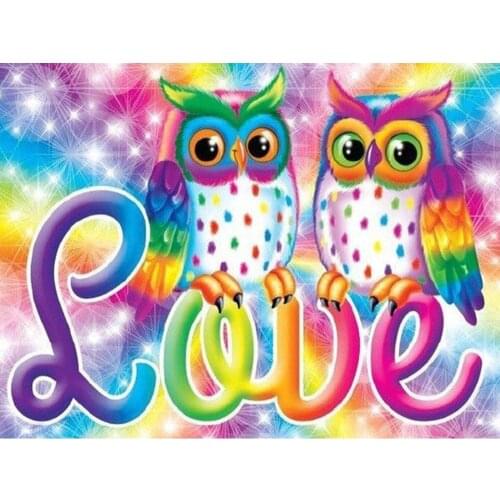 5D DIY Diamond Painting Full Drill Love Owl Diamond Embroidery Animal Mosaic Cross Stitch Home Decor