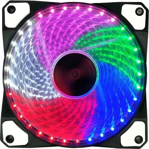 ARSYLID 33 LED 12cm Cooling Fan Chassis Case Solar Fan Silent Fan Blue Green Red White Light Power Supply