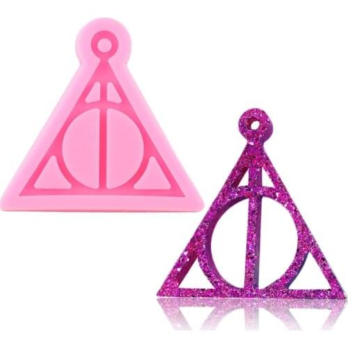 Shiny Magic Logo Keychains Silicone Mold Pendant Polymer Clay DIY Jewelry Making Necklace Mould Epoxy Resin Keychain Molds