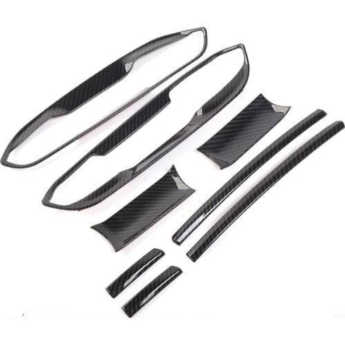 For Ford Mustang 2015 2016 2017 8Pcs Car Exterior Door Handle Bowl Cover Trim Styling Mouldings Accessories ABS Carbon