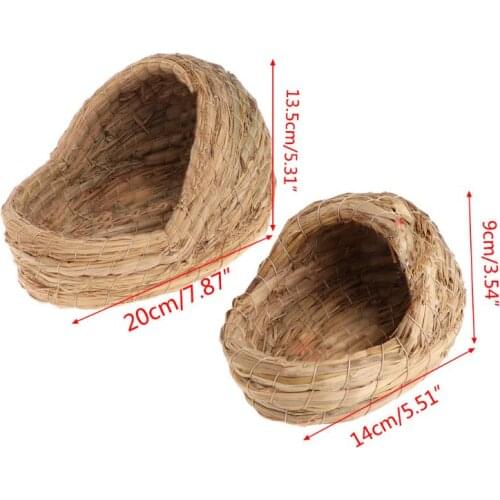 Pet Nest Woven Natural Straw Hamster Rabbit Guinea Pigs Warm House Handmade Cage