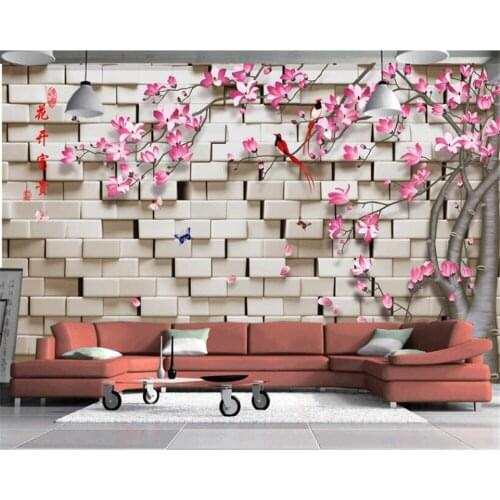 Beibehang 3D Wall paper Flowers Floral Orchid Flower photo wallpaper Wall Painting Living Room Bedroom TV Background wallpaper