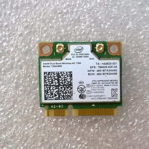 Int Dual Band Wireless-AC 7260 7260HMW For ENVY 17 Notebook PC Series, sps 784639-005