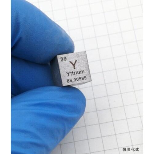 Yttrium Metal Periodic Table Type Cube of Rare Earth Metals High Purity Yttrium 10mm Yttrium Cube Distilled Yttrium Crystal