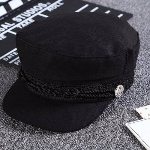 Summer Hat Lace Embroidery Retro Flat Cap Women Beret Caps Bone Caps Octagonal Cap Women Girls Fedoras England Elegent Black