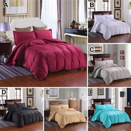 3-Piece Set Solid Duvet Cover & pillowcase stripes Hotel bedding sets Twin Queen King bed set Quilt Cover Set High Quality Home