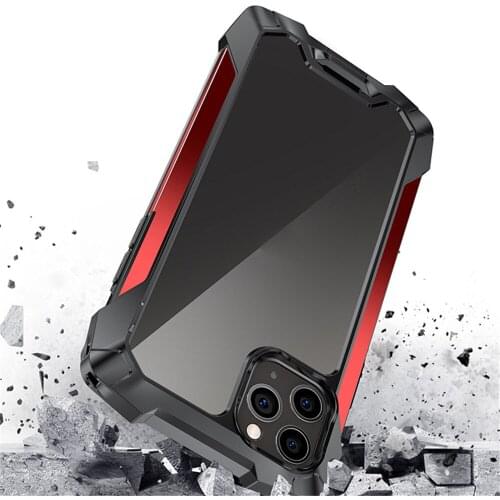 Metal Phone Case Protective Sleeve Airbag Anti-fall Shell Cover With Lanyard for iPhone 12 Series Smartphone Accessories