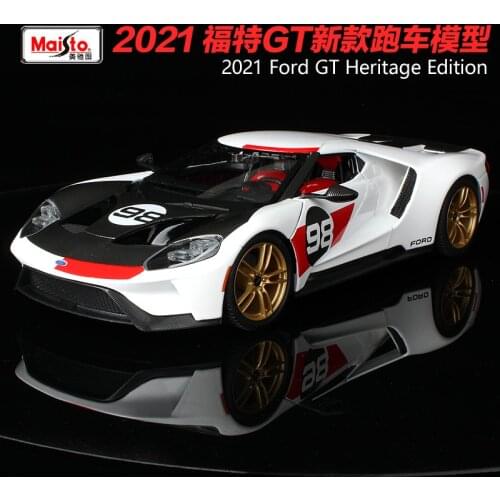 Maisto 1:18 2021 Ford GT Heritage Edition Sports Car Diecast Model Car Toy New In Box Free Shipping Silver Three color optional
