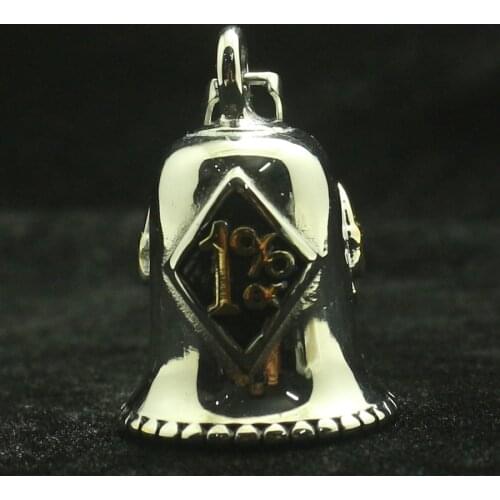 Mens 316L Stainless Steel Cool Biker Skull Classic 1%er Pendant Newest