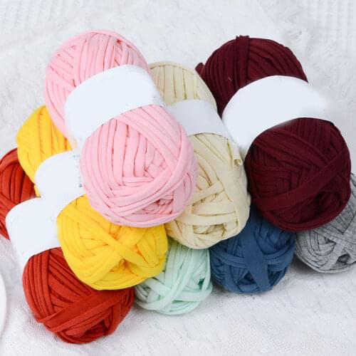 Solid Color Soft Crochet Yarn Knitting Cloth Thread DIY Carpet Handbag Hands Cotton Wool Knitting Carpet Handbag Kitting Yarn