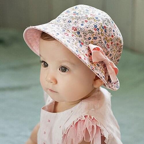Bnaturalwell Baby Soft Cotton Bucket Hat Floral & Solid color Double Use Korean Infant Sun Beach Cap Girls Boys panama BS097