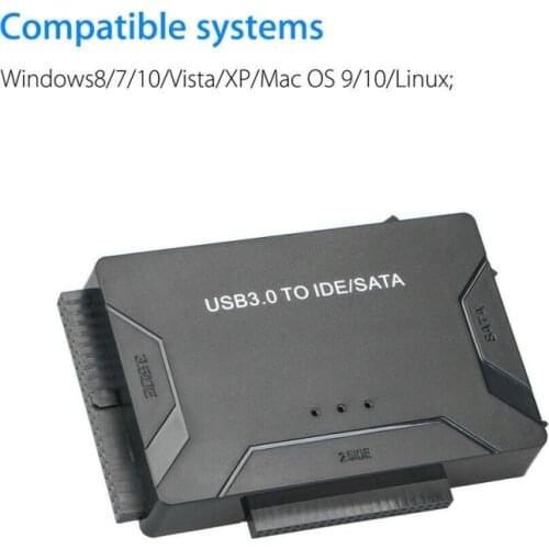 USB 3.0 to IDE & SATA Converter External Hard Drive Adapter Kit 2.5"/3.5" Cable Compatible With Windows 10/ 8.1/ 8/ 7/Vista/XP