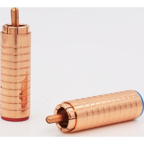 VR003 RCA Plug red copper Plated Audio Video Adapter Connectors Soldering