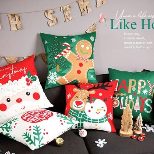 Christmas Cushion Cover Decorative Pillow Cover Throw Pillow Case Home Decor Sofa Bed Christmas Decor for Home Pillowcase