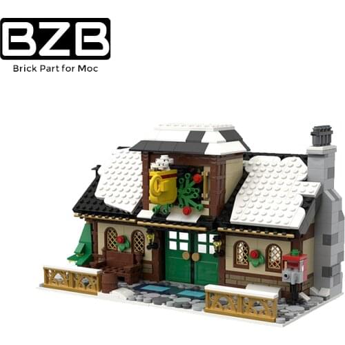 BZB MOC Christmas Series Winter Country 17649 Building Block Model Decoration Parts Bricks Kids Brain Games DIY Toys Best Gifts