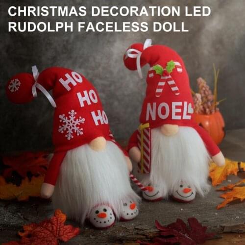 Widely Used Useful Exquisite LED Luminous Rudolph Dwarf Toy Fabric Fabric Doll Cute Party Accessories