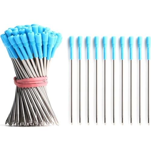30 Pcs/Set Pen Refills For Ballpoint Pen Metal Material Length About 8.2 cm Writing 0.7mm Black Blue Ink Ball Pen Refills