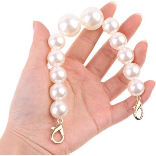 Popular Pearl Handbag Messenger Cross Bag Strap Large Pearl Chain Decoration Accessories Purses Handbag Short Pearl Chain