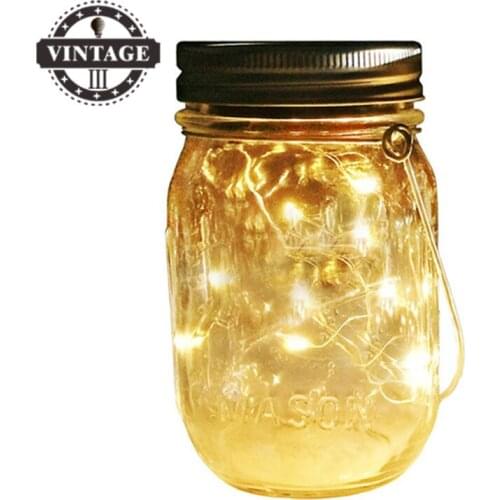 Antikue LED Fairy Light Solar For Mason Jar Lid Insert Color Changing Garden Decor