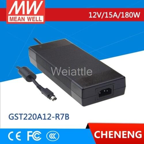 MEAN WELL original GST220A12-R7B 12V 15A meanwell GST220A 12V 180W AC-DC High Reliability Industrial Adaptor