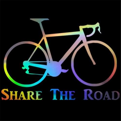 Share The Road Bike Sticker Car Window Bumper Bikecycle Door Wall Vinyl Decal