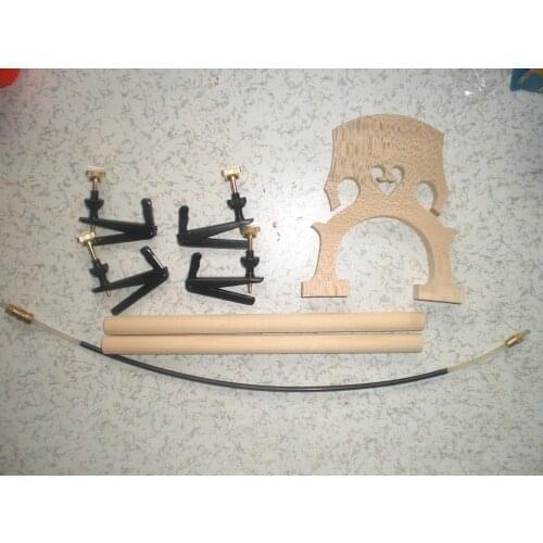 1 PCs Cello Bridge 4/4 with 4 PCs Cello Fine tuner & 1 PC Cello nylon tail gut