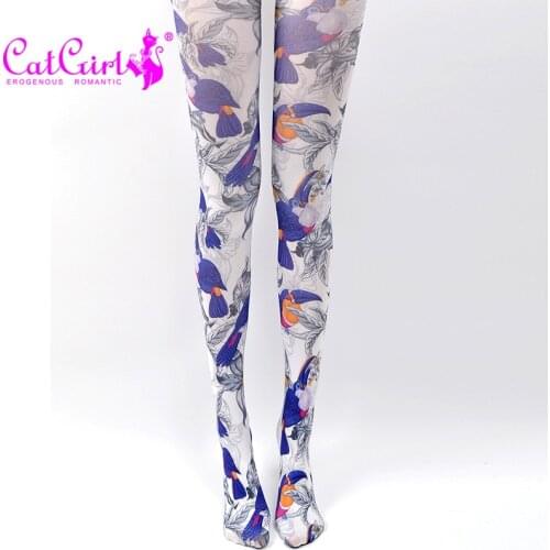 High Quality Birds Print Tights Women Tights New Fashion Designs