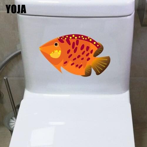 YOJA 24.1*14.8CM Fish Living Room Home Decoration Toilet Decal Wall Sticker T3-1054
