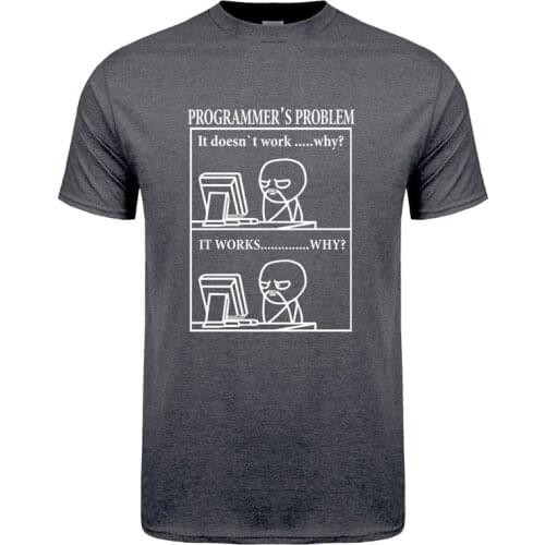 Funny Programmer Programming Developer T Shirt Men Cotton Short Sleeve Computer Geek T-shirts Man Clothing JL-088