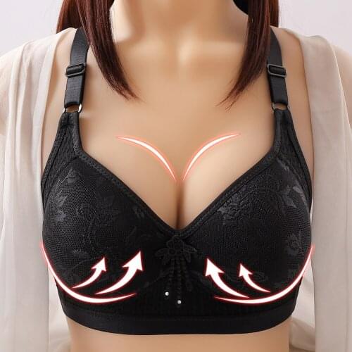 Sexy Lace Wireless Bralette Lingerie Plus Size Bras Underwear Women Floral Push Up Seamless Bra