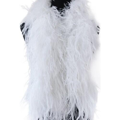 50 CM 10 Ply Ostrich Feathers Boa Dyed Colorful Ostrich Plume For Wedding Clothes shawl Decoration Sewing Crafts