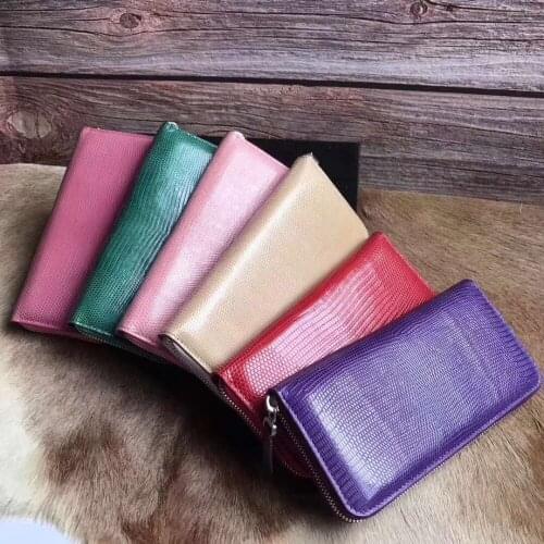 100% real genuine Lizard leather skin wallet and purse bank credit card coin holder case wallet with cow skin lining free ship