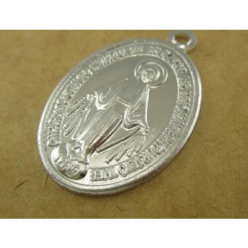 100pcs of Aluminum Religious Miraculous Medal Pendant