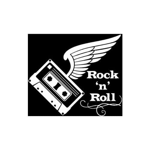 17.8CM*15.6CM Rock'N'Roll Vinyl Car Sticker Motorcycle Decals Black/Silver C13-000526