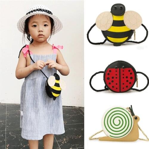 2018 Brand New Baby Girls Tassel Purse handbag Children Kids Cross-body shoulder bag Gifts Cartoon Animals Bag Snail Ladybug Bee