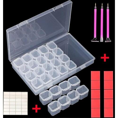 28 Grid Dismountable diamond painting Accessories Diamond Embroidery Cases PP plastics Box Organizer Home Storage boxes
