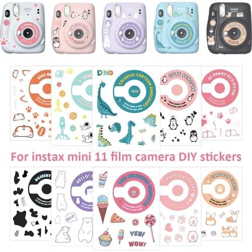 5 Pcs Different Pattern Decorative Creativity DIY Stickers For Fujifilm Instax Mini 11 Film Camera Body