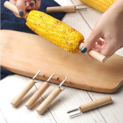 8 pcs Heated Grips bbq Tools Set Kitchen Tools Barbecue Corn Holder and Storage Box Meat Forks bbq skewer skewers wooden