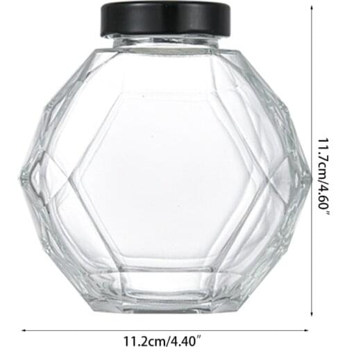 94PF 380ML Hexagonal Jam Jars , Transparent Jam Jar Bottles for Jams, Honey, Wedding Favors, Shower Favors, Baby Foods, DIY S