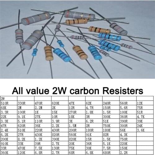 Free ship with track 200pcs 0.56R 2W DIP Resistors carbon Resisters 2W 0.56ohm 5% Carbon Film Resistor