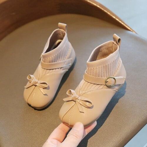 Bow ChildrenS Winter Comfort Boots Princess Girl Shoes Black Ankle Boots Kids Sports Shoes 2020 Baby Socks Warm Boots 1 6 Year