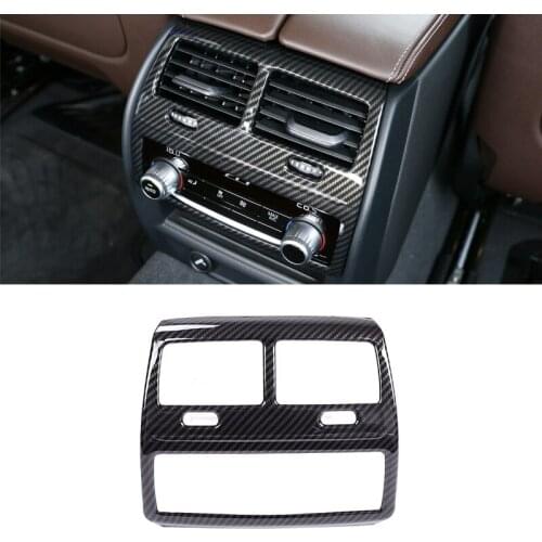 For BMW 5 Series G30 2018 Car Styling ABS Plastic Carbon Fiber Rear Row AC Vent Outlet Frame Cover Trim Accessories