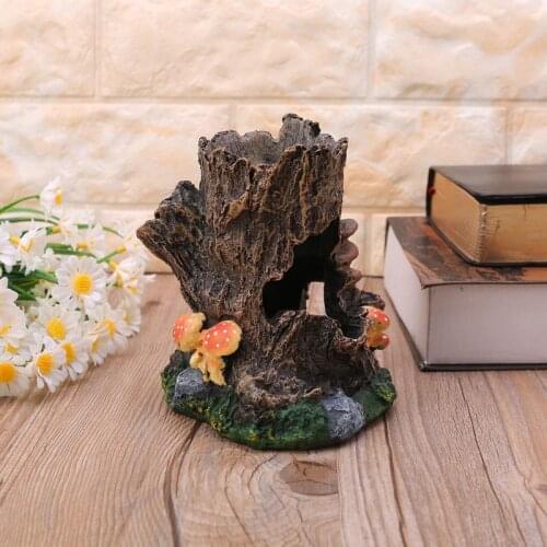 Reptile Vivarium Hiding Case Snake Gecko Dragon Half Log Hide Rock Tree Hole