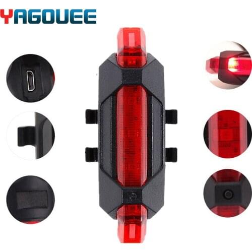 Portable USB Rechargeable Bike Bicycle Safety Warning Light Taillight Cycling Rear Lamp Super Bright Bicycle Light 3 Color