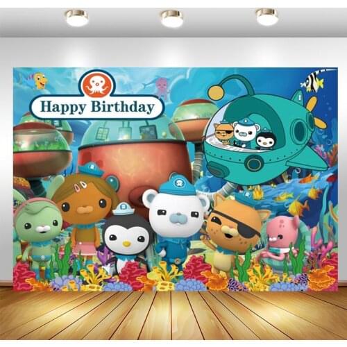 The Octonauts Backdrop Underwater World Boys 1st Birthday Party Photography Background Photographic Photo Studio Props Banner