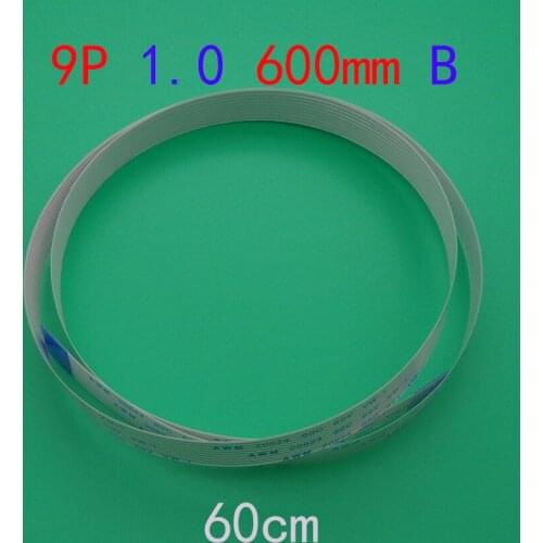 2PCS type-B FFC FPC flat flexible cable 1.0mm pitch 9 pin 9PIN Reverse Length 600mm 60cm Ribbon Flex Cable