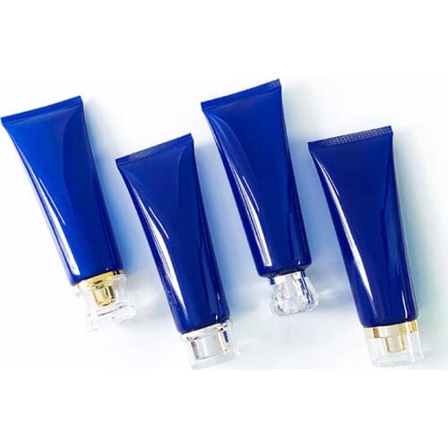 Blue Translucent Soft Tube High Grade Plastic Makeup Tools Refillable Squeeze Bottle Travel Hand Cream Container 120ml 30pcs/lot